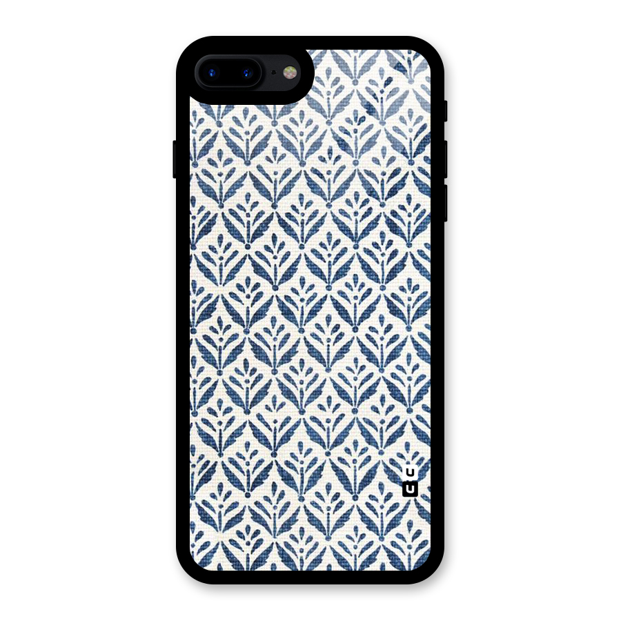 Blue Leaf Glass Back Case for iPhone 8 Plus