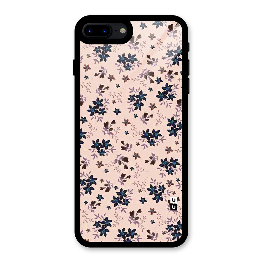 Blue Peach Floral Glass Back Case for iPhone 8 Plus