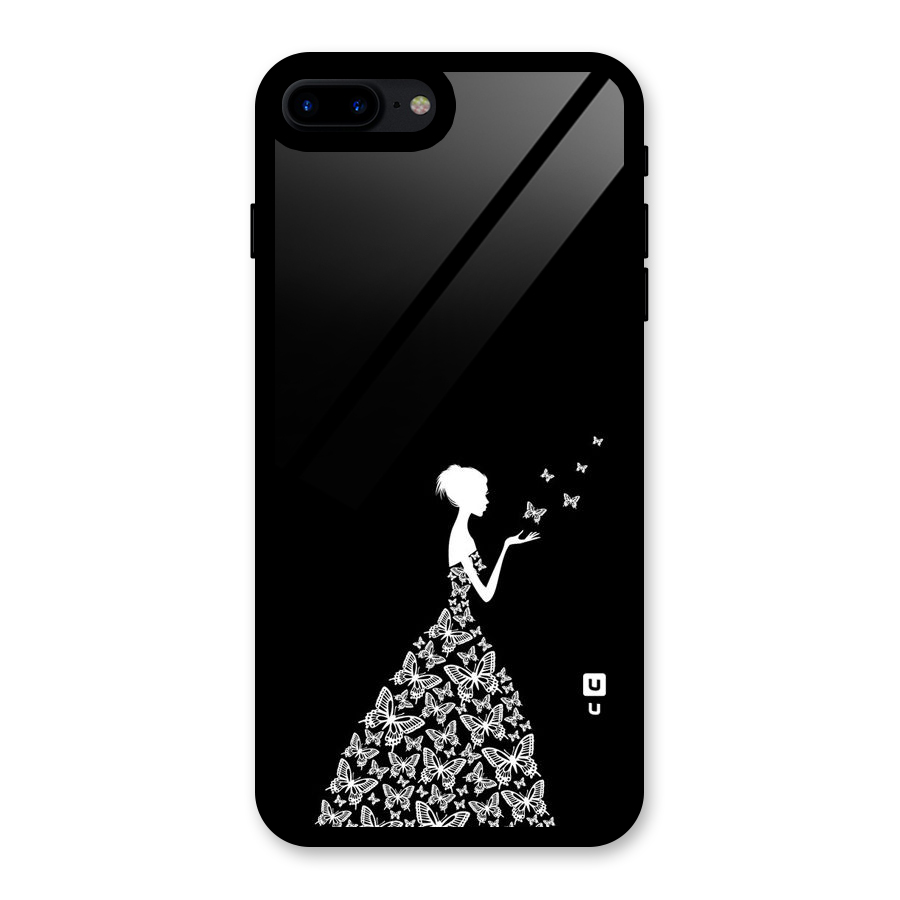 Butterfly Dress Glass Back Case for iPhone 8 Plus