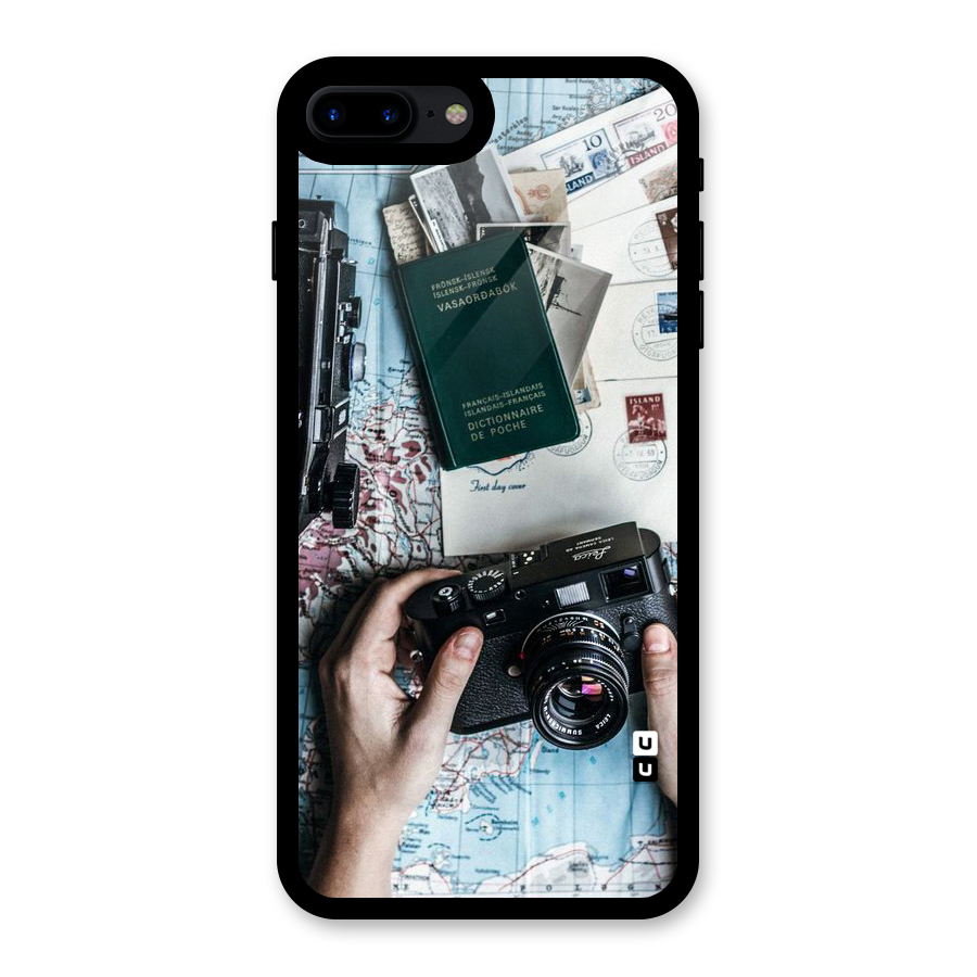 Camera and Postcards Glass Back Case for iPhone 8 Plus