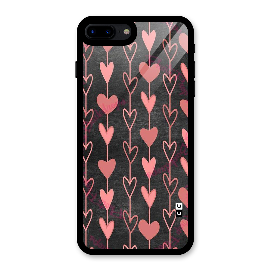 Chain Of Hearts Glass Back Case for iPhone 8 Plus