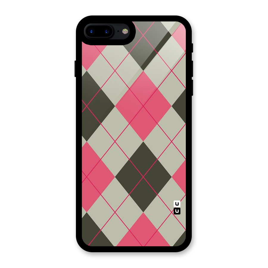 Check And Lines Glass Back Case for iPhone 8 Plus