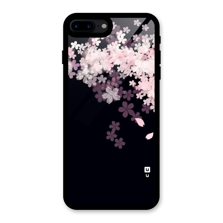 Cherry Flowers Pink Glass Back Case for iPhone 8 Plus