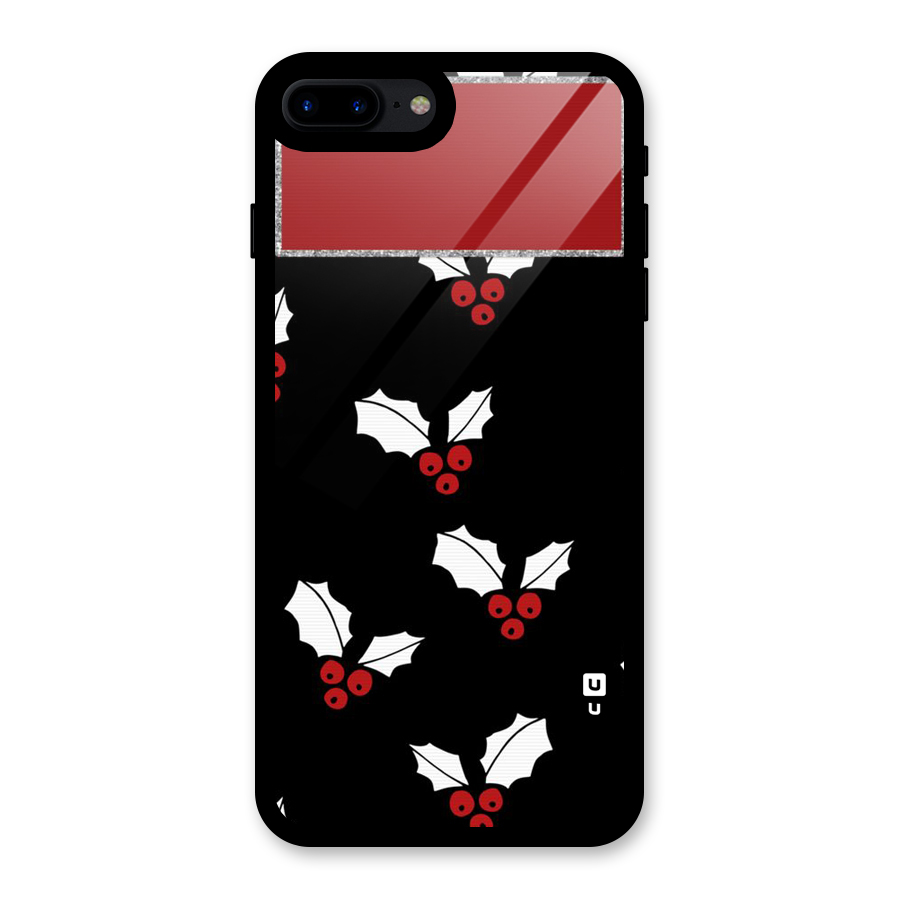 Cherry Leaf Design Glass Back Case for iPhone 8 Plus