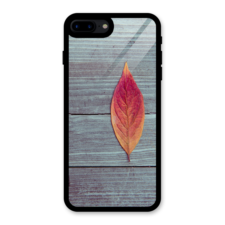 Classic Wood Leaf Glass Back Case for iPhone 8 Plus