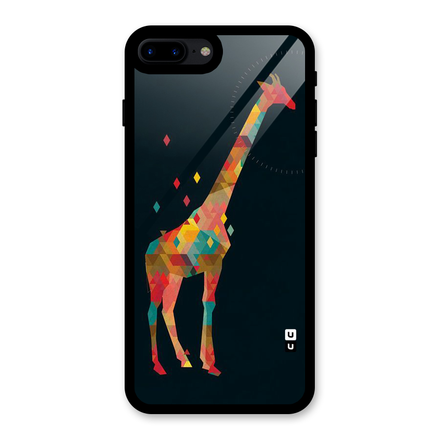 Colored Giraffe Glass Back Case for iPhone 8 Plus