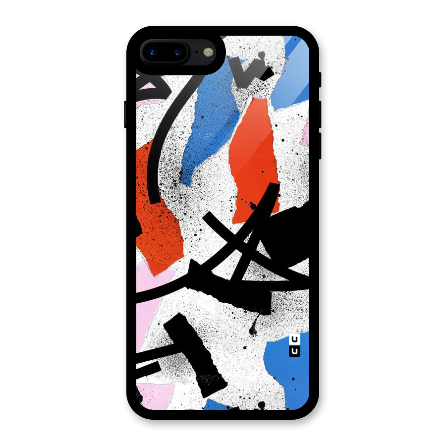 Coloured Abstract Art Glass Back Case for iPhone 8 Plus