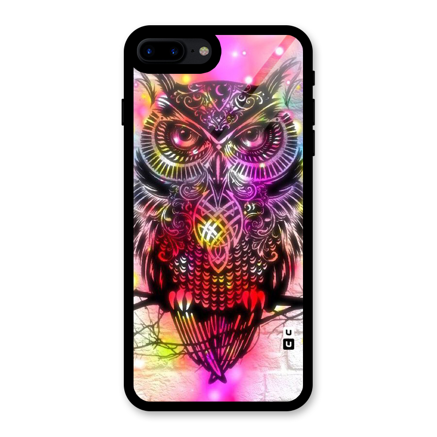 Colourful Owl Glass Back Case for iPhone 8 Plus