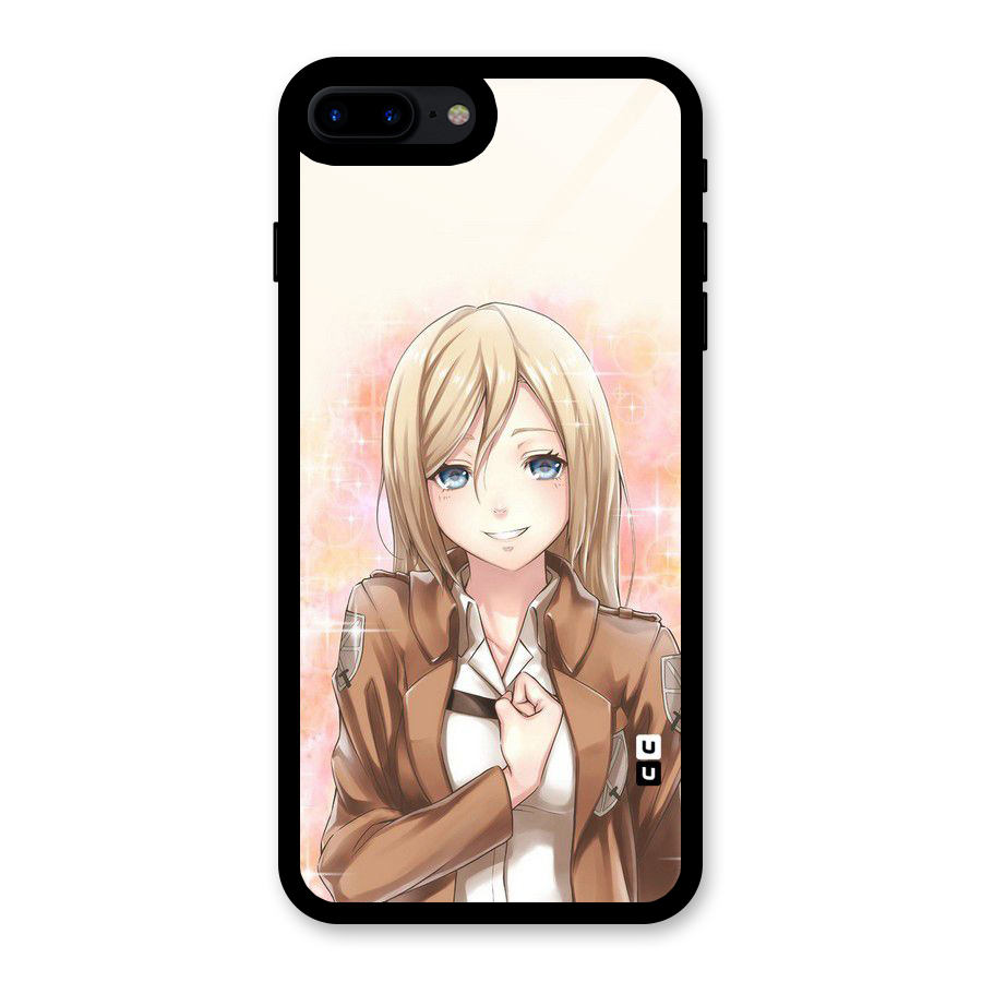 Cute Girl Art Glass Back Case for iPhone 8 Plus