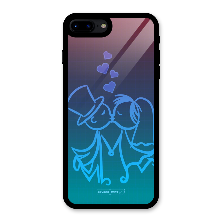 Cute Love Glass Back Case for iPhone 8 Plus