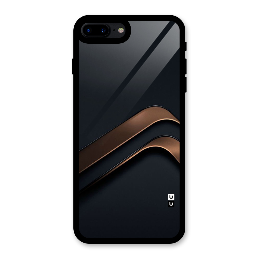 Dark Gold Stripes Glass Back Case for iPhone 8 Plus