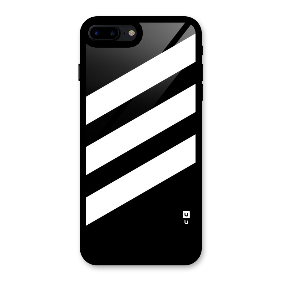Diagonal Classic Stripes Glass Back Case for iPhone 8 Plus