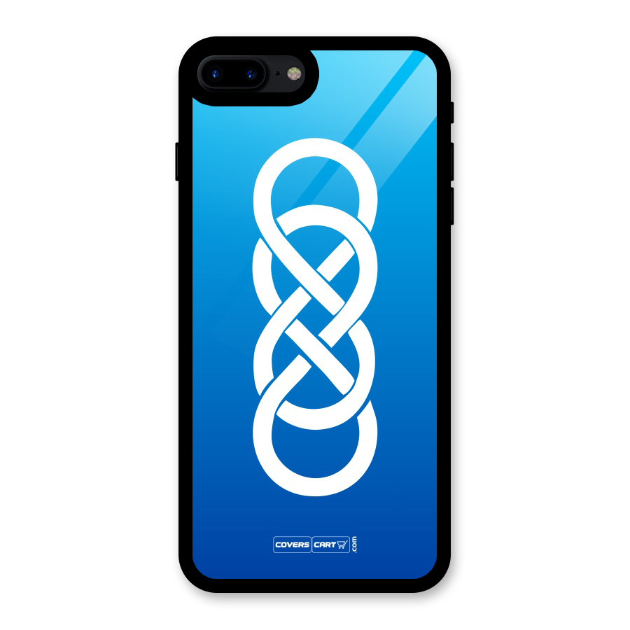 Double Infinity Blue Glass Back Case for iPhone 8 Plus
