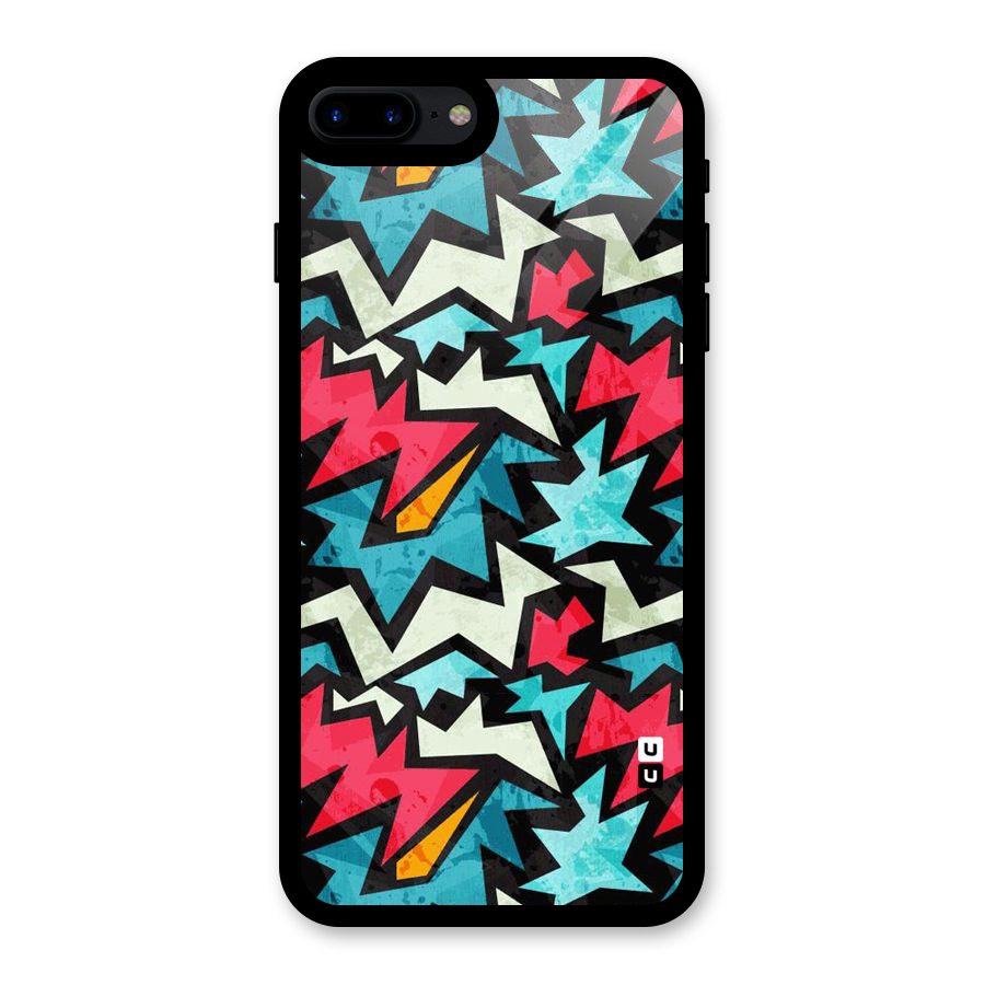 Electric Color Design Glass Back Case for iPhone 8 Plus
