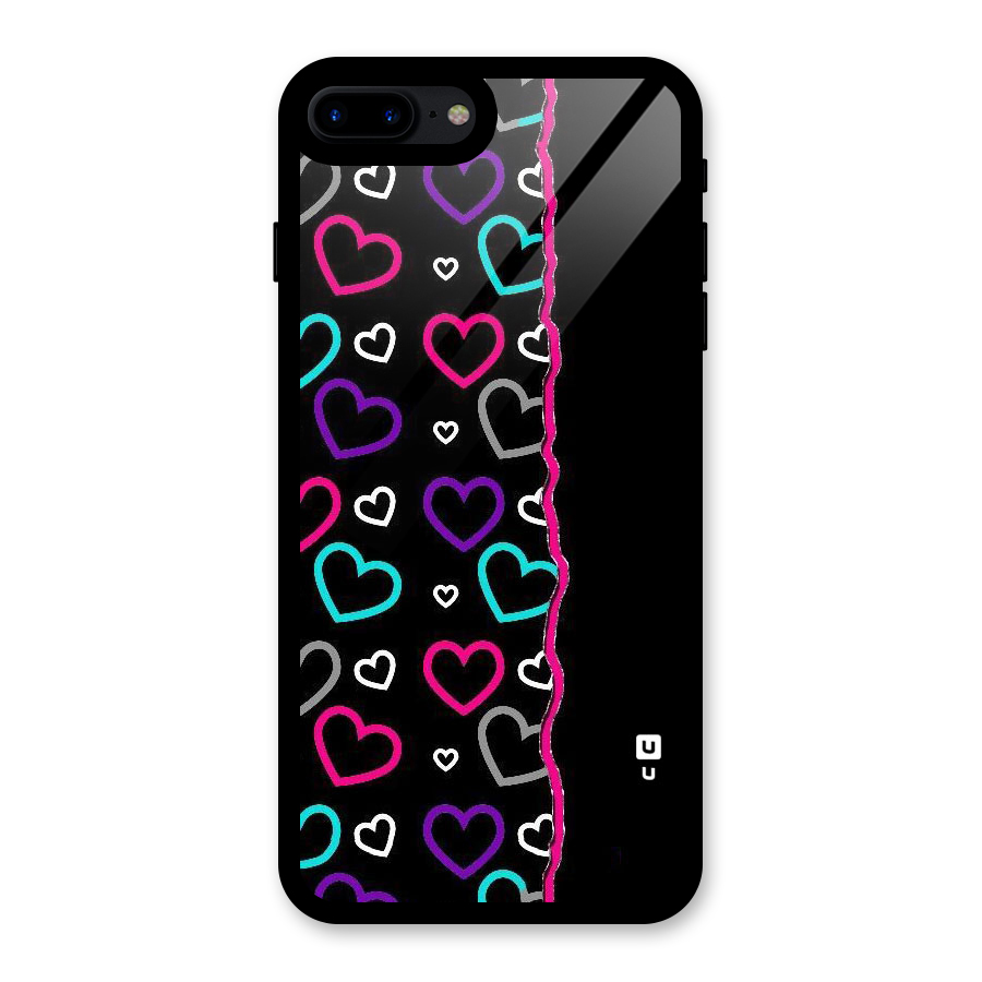 Empty Hearts Glass Back Case for iPhone 8 Plus