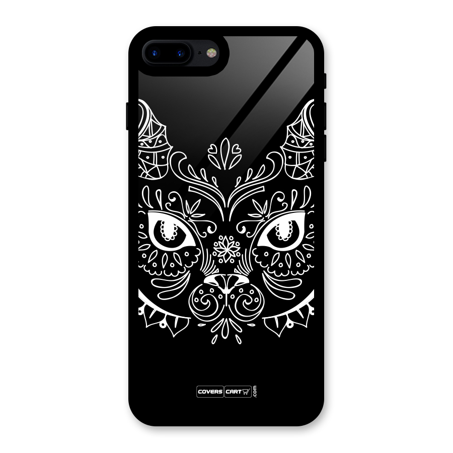 Ethnic Cat Design Glass Back Case for iPhone 8 Plus