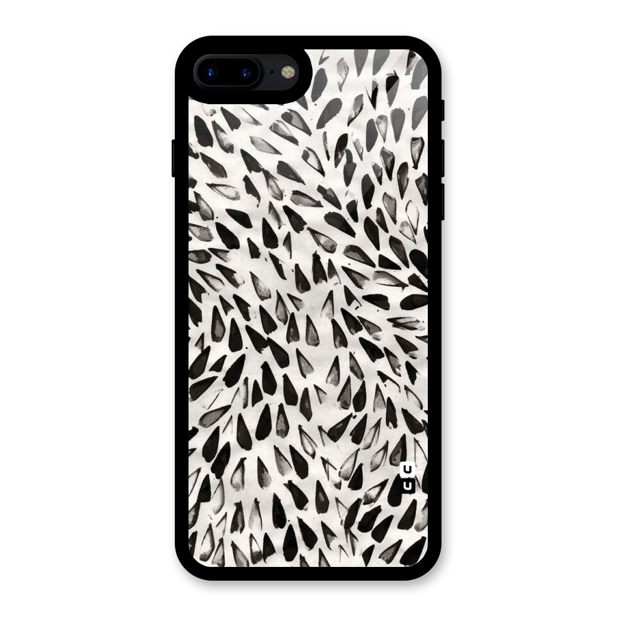 Feather Pattern Colorless Glass Back Case for iPhone 8 Plus