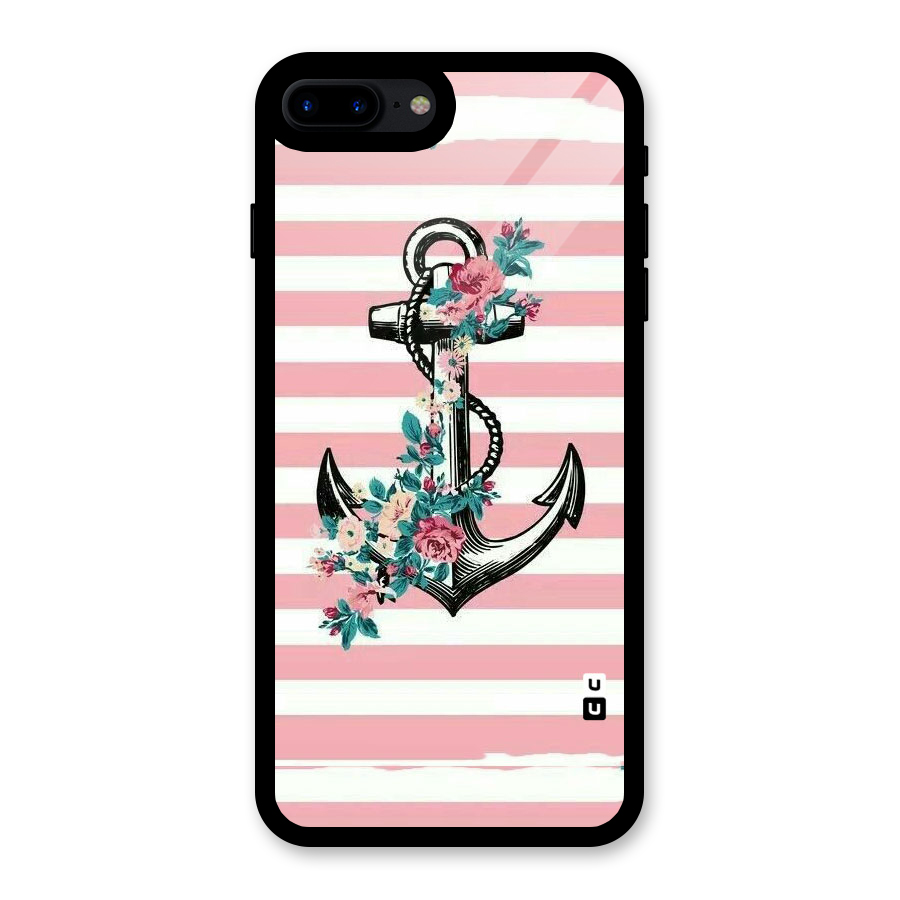Floral Anchor Glass Back Case for iPhone 8 Plus