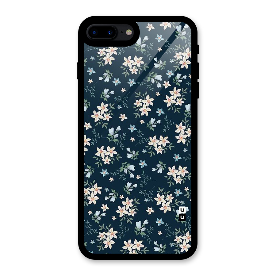 Floral Blue Bloom Glass Back Case for iPhone 8 Plus