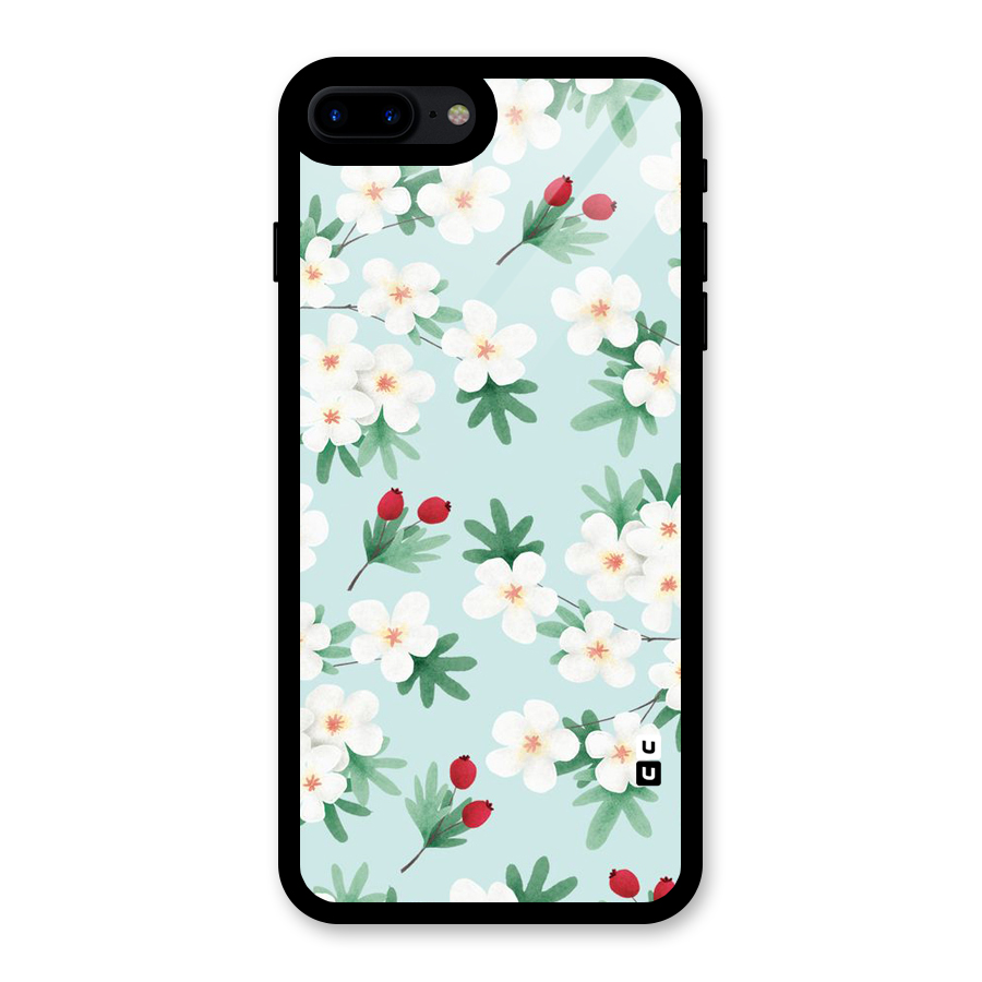 Flowers Pastel Glass Back Case for iPhone 8 Plus