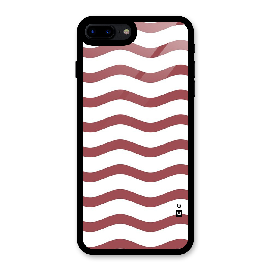 Flowing Stripes Red White Glass Back Case for iPhone 8 Plus