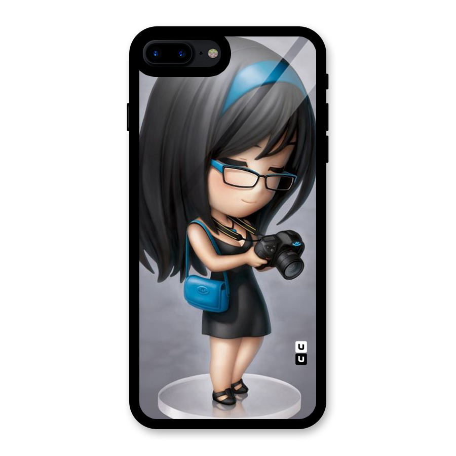 Girl With Camera Glass Back Case for iPhone 8 Plus
