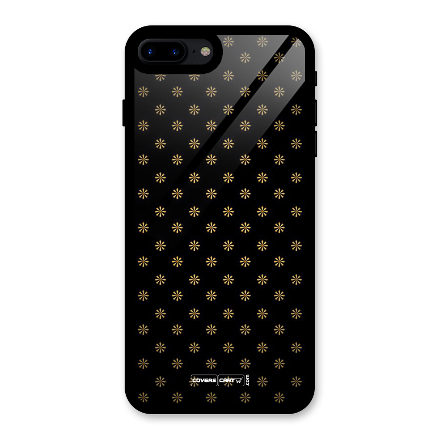 Golden Flowers Glass Back Case for iPhone 8 Plus