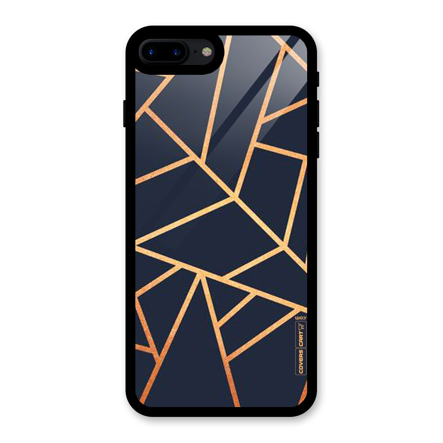 Golden Pattern Glass Back Case for iPhone 8 Plus