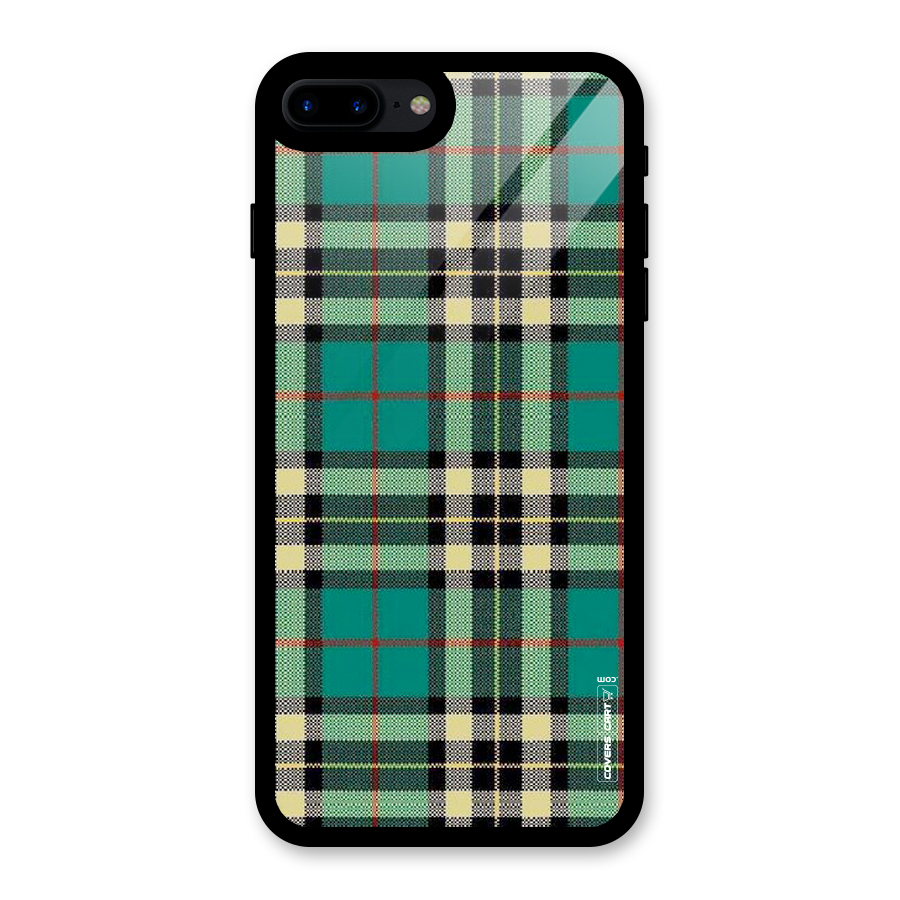 Green Check Glass Back Case for iPhone 8 Plus