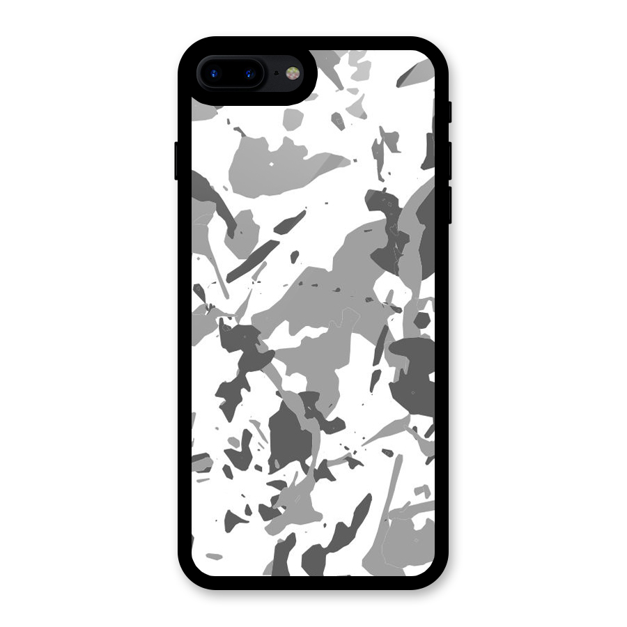Grey Camouflage Army Glass Back Case for iPhone 8 Plus