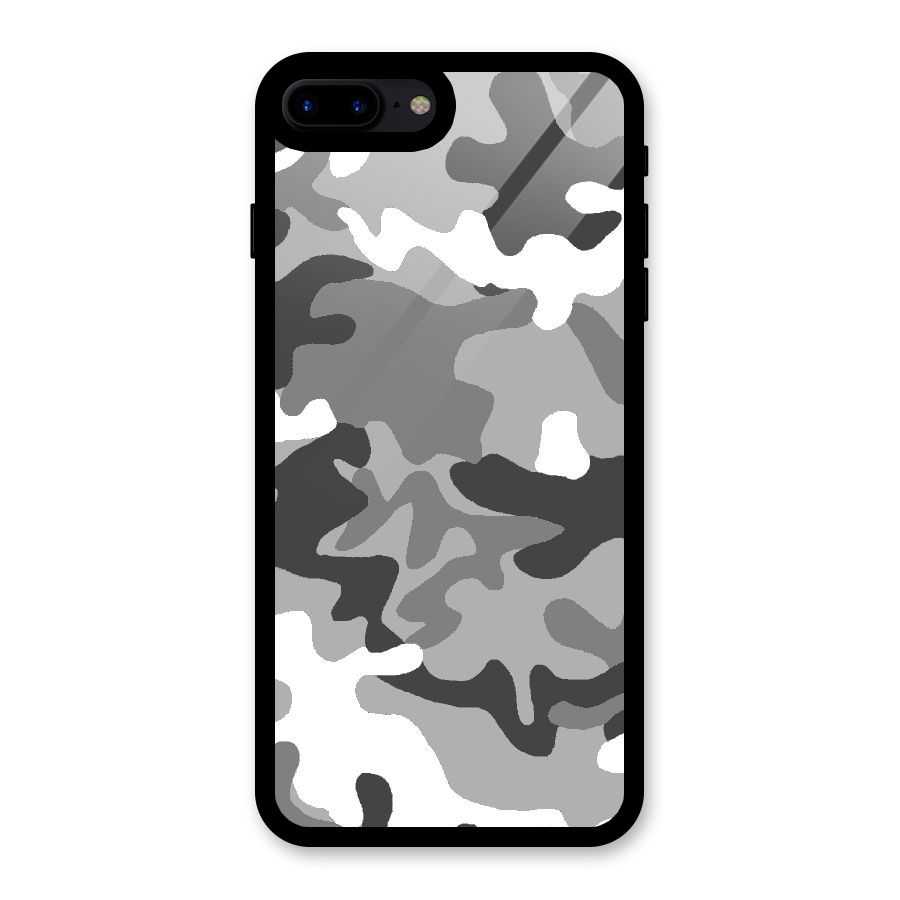 Grey Military Glass Back Case for iPhone 8 Plus