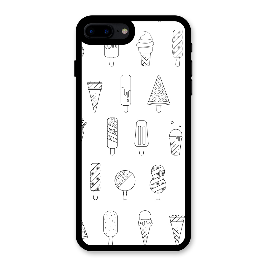 Ice Cream Lines Glass Back Case for iPhone 8 Plus