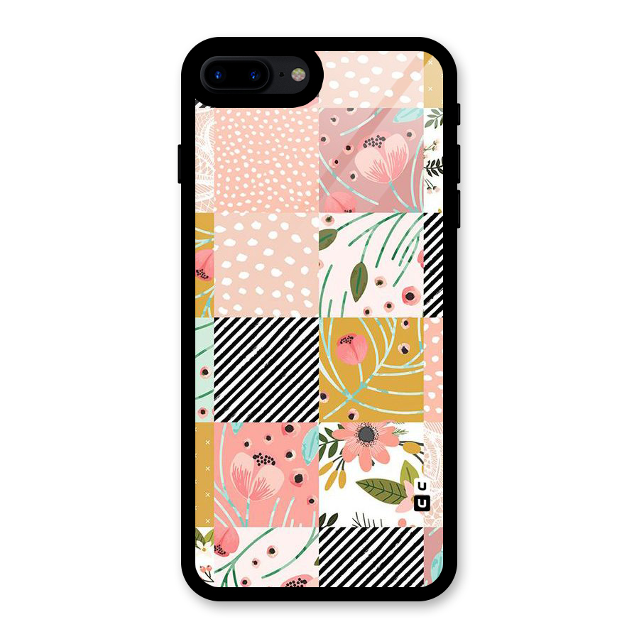 Leaf Stripe Polka Glass Back Case for iPhone 8 Plus