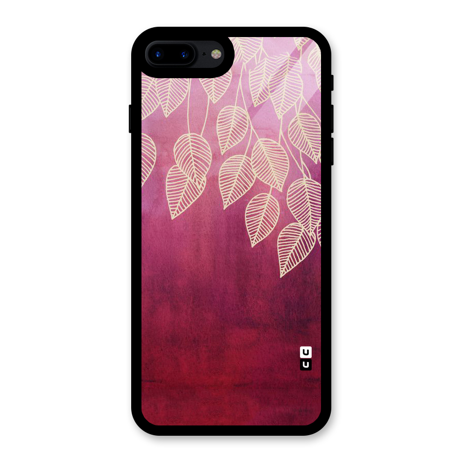 Leafy Outline Glass Back Case for iPhone 8 Plus
