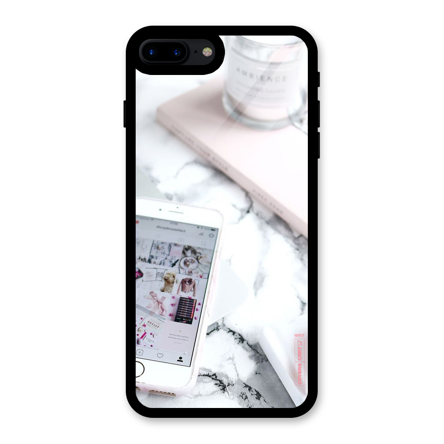 Make Up And Phone Glass Back Case for iPhone 8 Plus