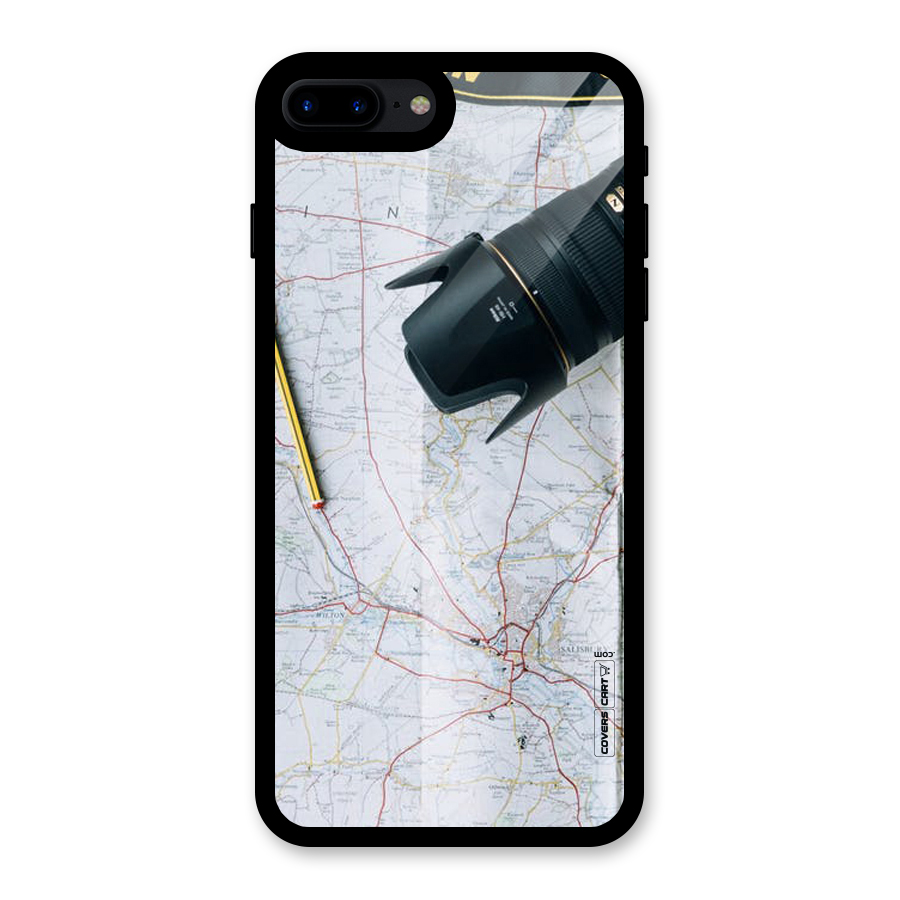 Map And Camera Glass Back Case for iPhone 8 Plus