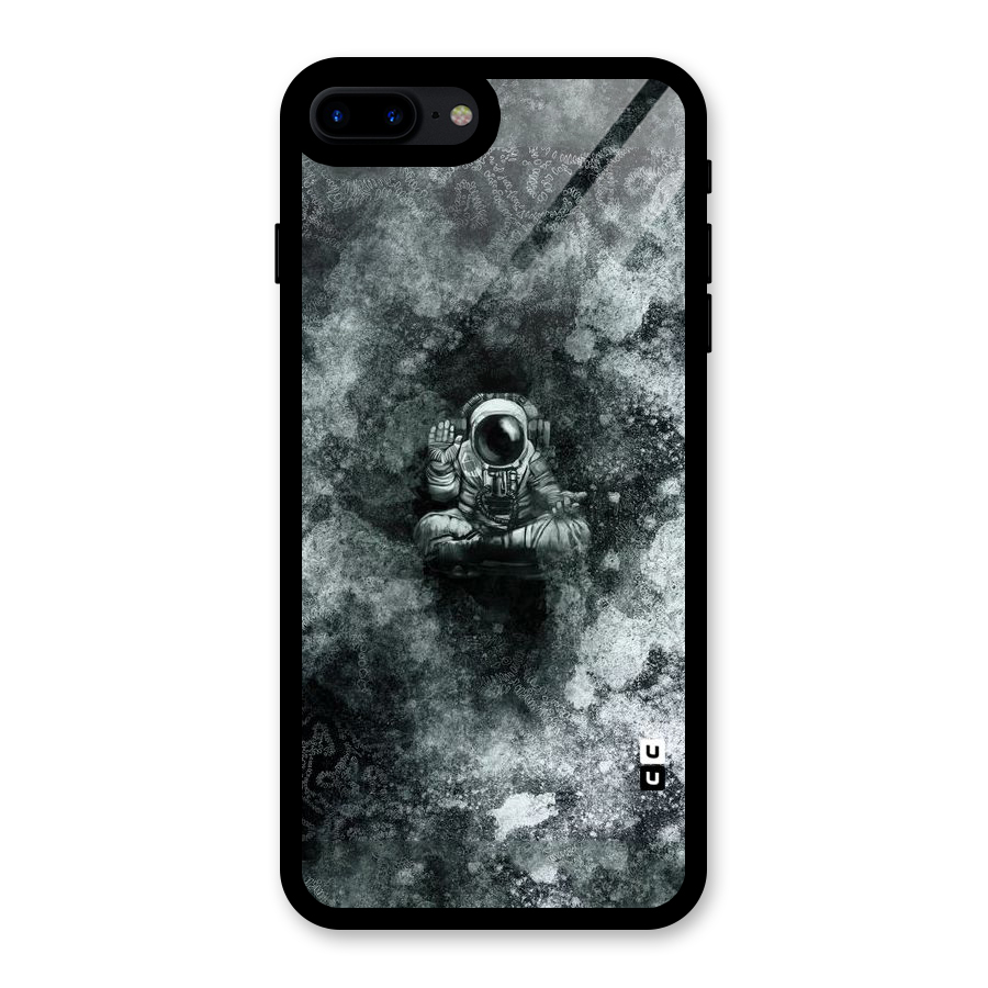 Meditating Spaceman Glass Back Case for iPhone 8 Plus