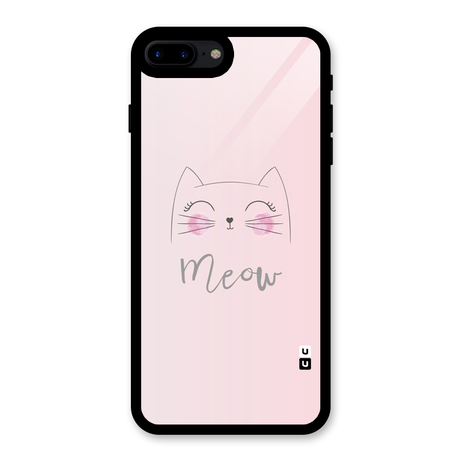 Meow Pink Glass Back Case for iPhone 8 Plus