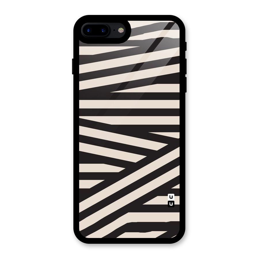 Monochrome Lines Glass Back Case for iPhone 8 Plus