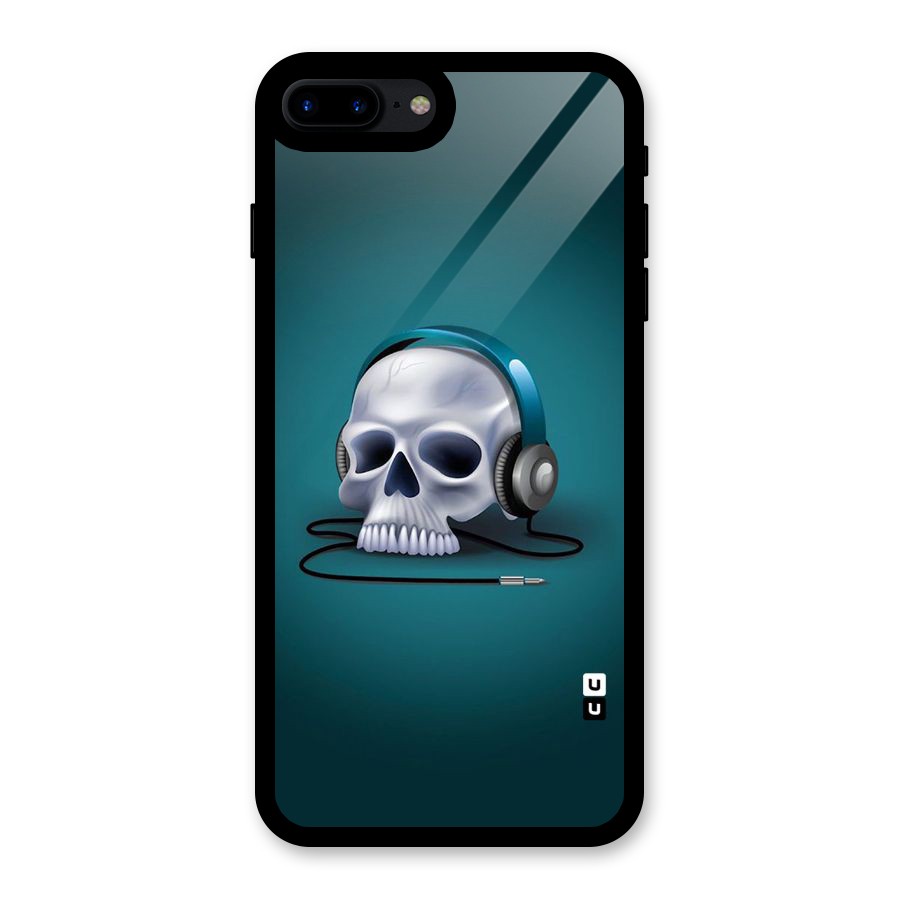 Music Skull Glass Back Case for iPhone 8 Plus