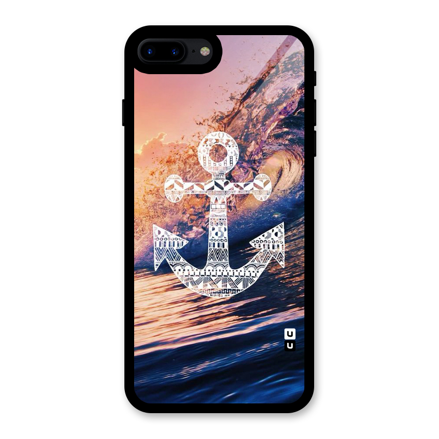 Ocean Anchor Wave Glass Back Case for iPhone 8 Plus