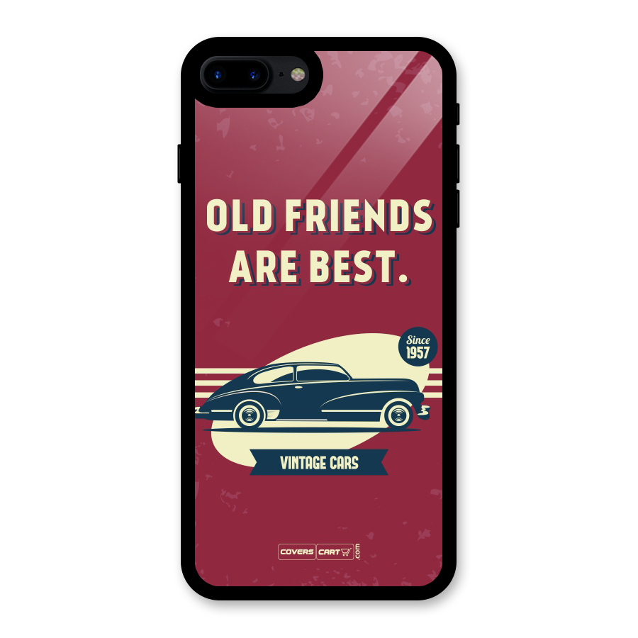 Old Friends Vintage Car Glass Back Case for iPhone 8 Plus
