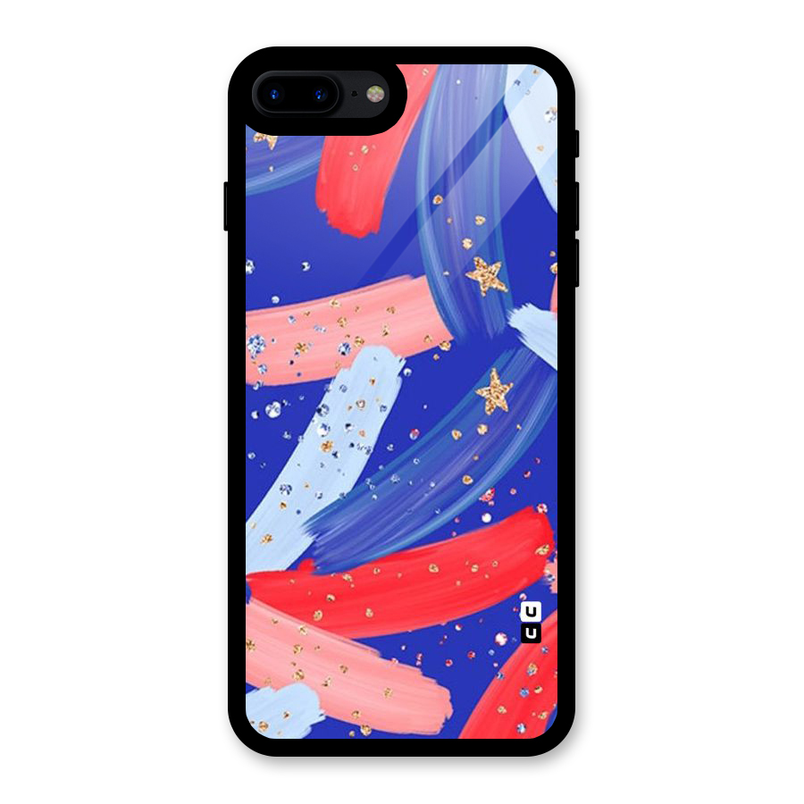 Paint Stars Glass Back Case for iPhone 8 Plus