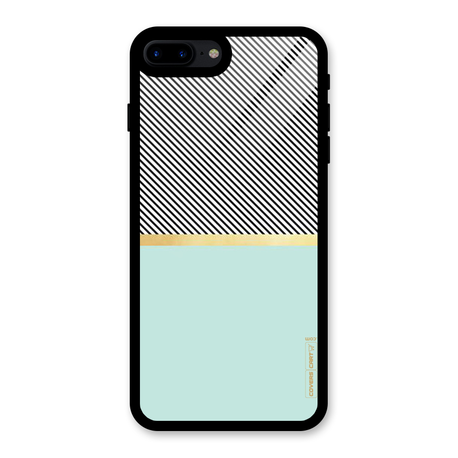 Pastel Green Base Stripes Glass Back Case for iPhone 8 Plus