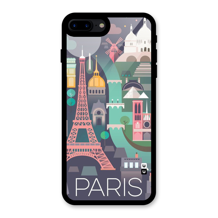 Pink Cute Tower Glass Back Case for iPhone 8 Plus
