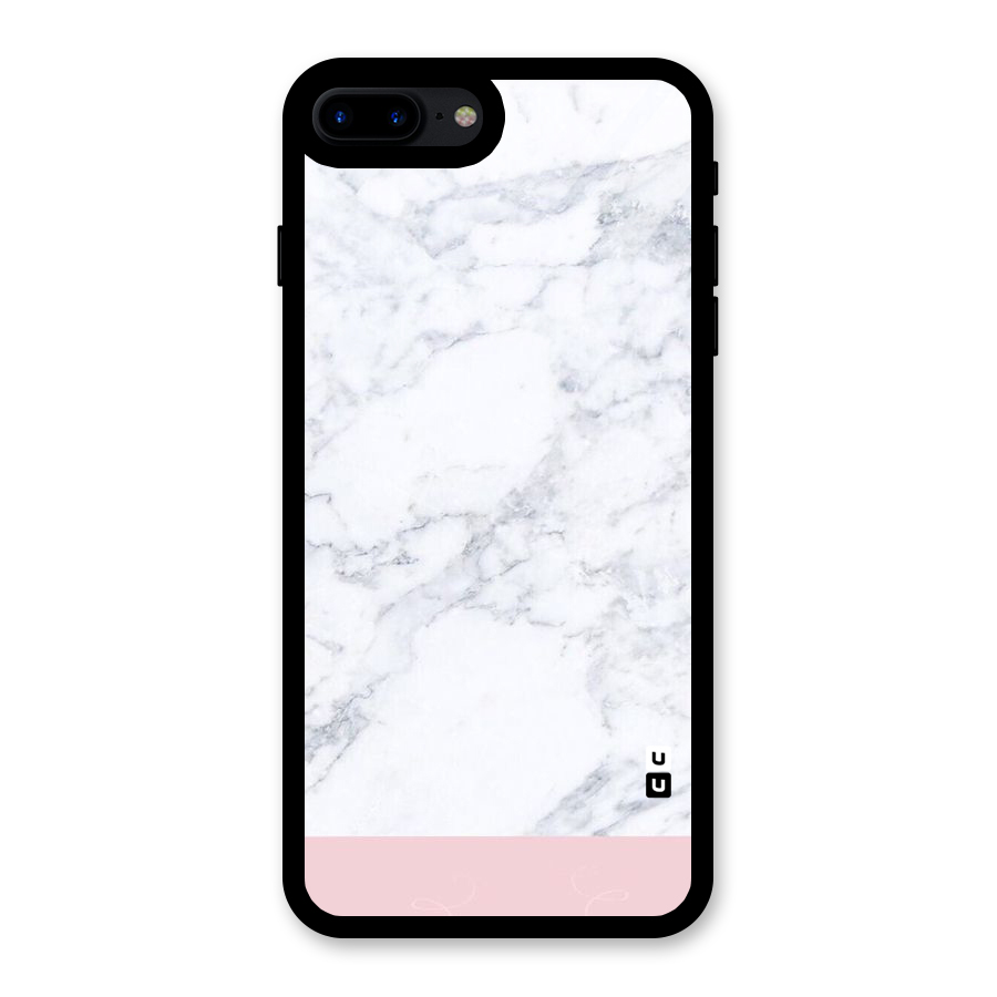 Pink White Merge Marble Glass Back Case for iPhone 8 Plus