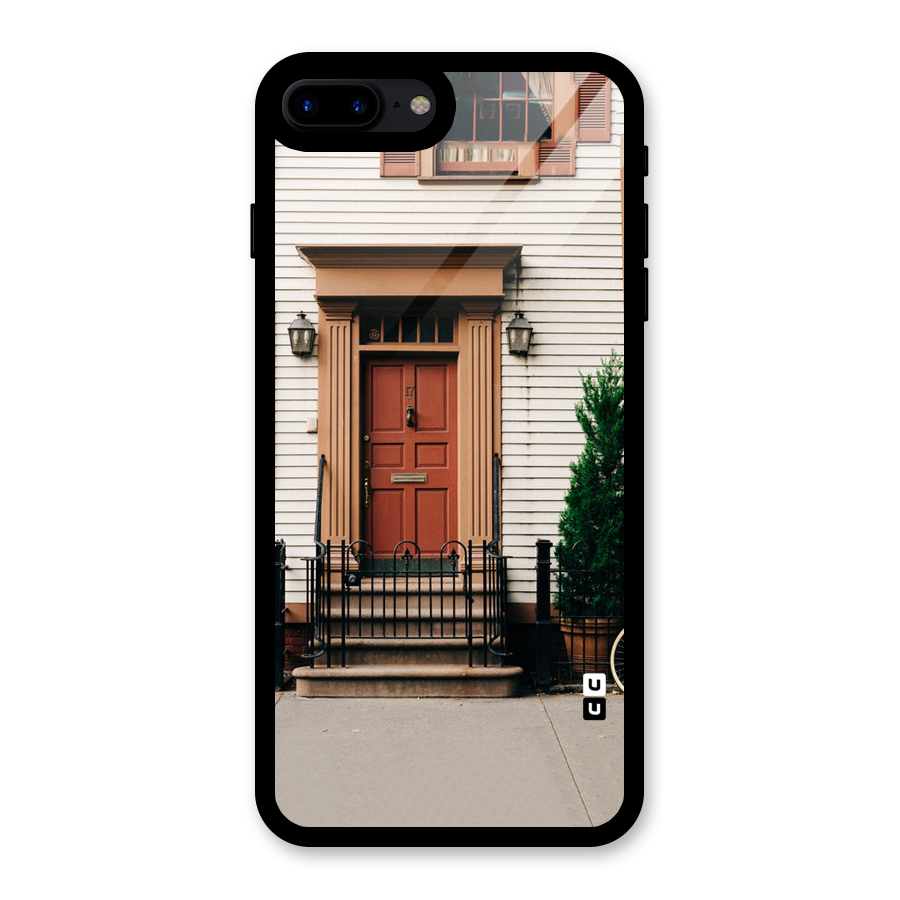 Pretty Orange Door Glass Back Case for iPhone 8 Plus