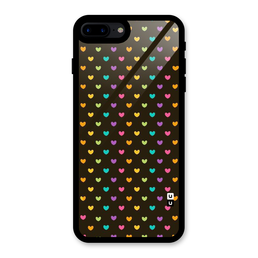 Rainbow Hearts Glass Back Case for iPhone 8 Plus