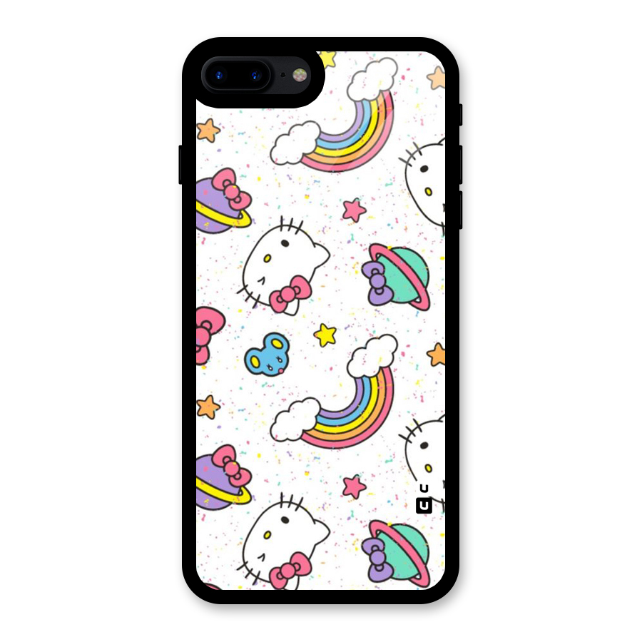 Rainbow Kit Tee Glass Back Case for iPhone 8 Plus