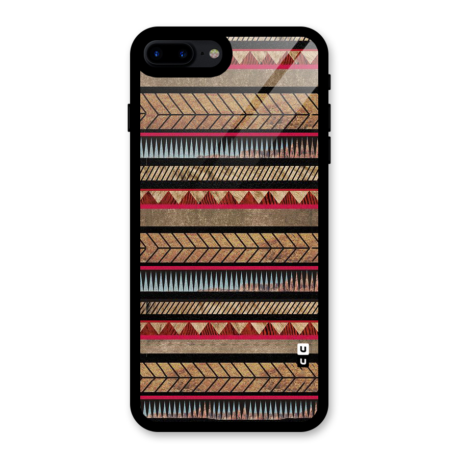 Red Indie Pattern Glass Back Case for iPhone 8 Plus